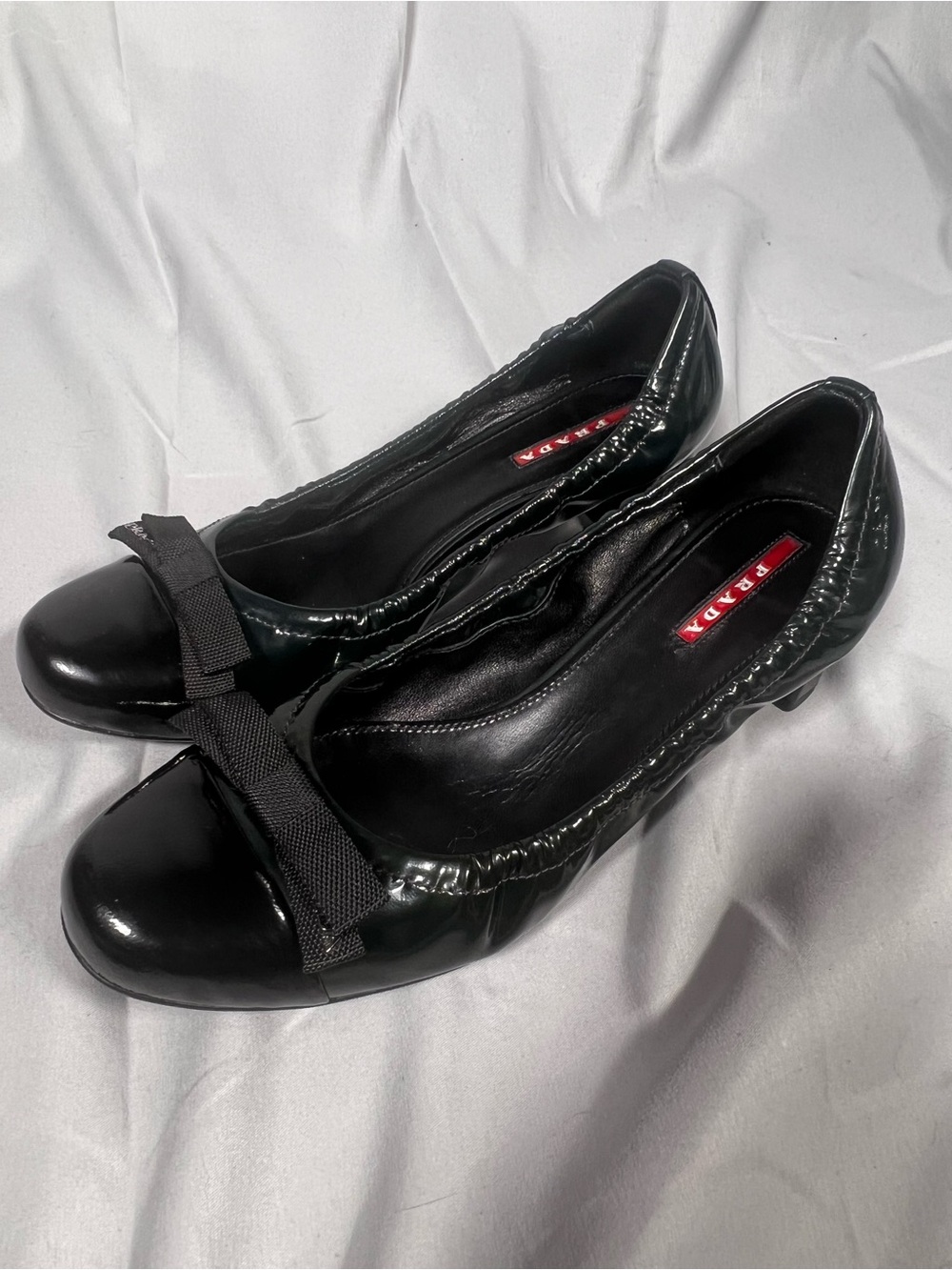 Prada Sport Vernice Baltico Patent Bow Pumps 315281 Size 39 - Picture 4 of 12